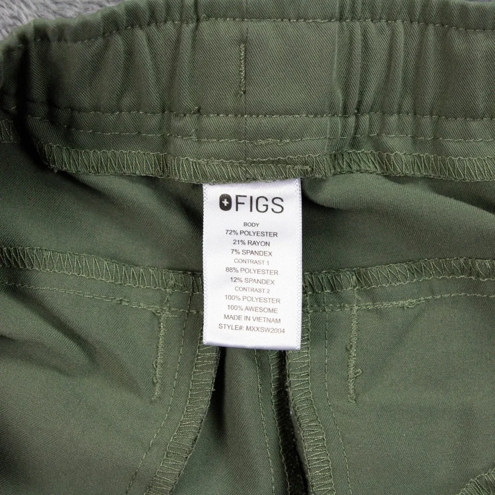 FIGS Technical Collection Mens S Olive Green Jogger Scrub‎ Pants